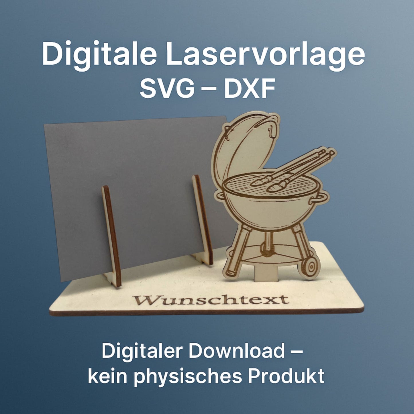 SVG DXF Laserdateien – Grill mit Deckel – Vorlage für Laserschneider – Gutscheinverpackung