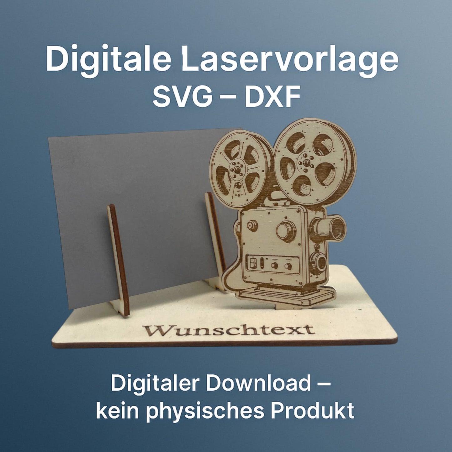 SVG DXF Laserdateien – Alter Projektor – Vorlage für Laserschneider – Gutscheinverpackung