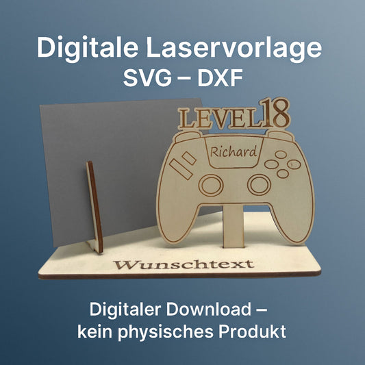 SVG DXF Laserdateien – Gamepad – Vorlage für Laserschneider – Gutscheinverpackung