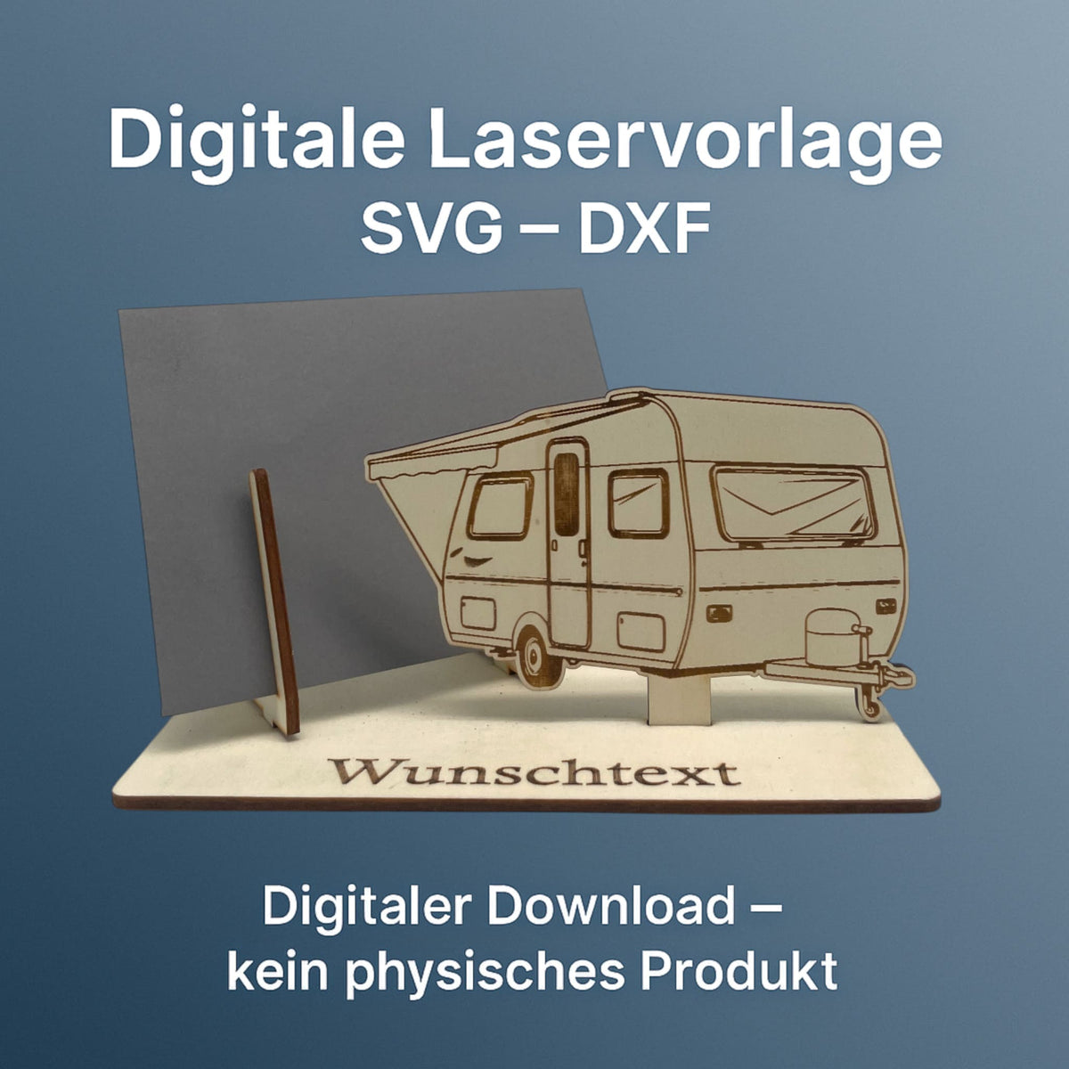 SVG DXF Laserdateien – Wohnwagen – Vorlage für Laserschneider – Gutscheinverpackung