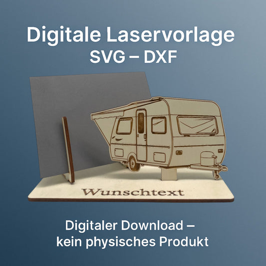 SVG DXF Laserdateien – Wohnwagen – Vorlage für Laserschneider – Gutscheinverpackung