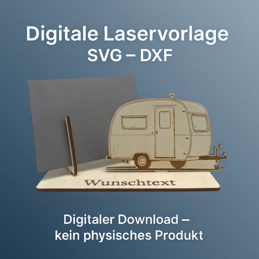 SVG DXF Laserdateien – Wohnanhänger – Vorlage für Laserschneider – Gutscheinverpackung