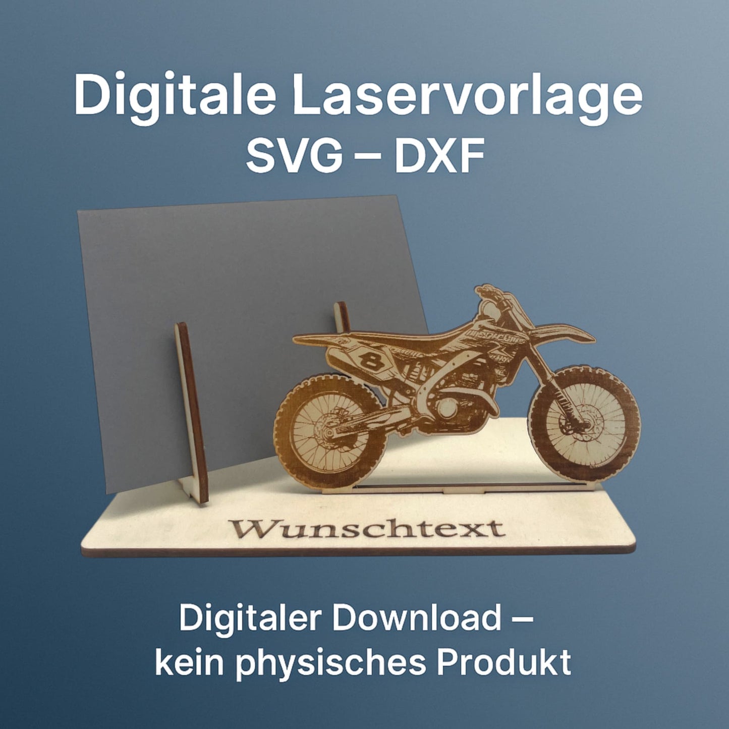 SVG DXF Laserdateien – Motorrad – Vorlage für Laserschneider – Gutscheinverpackung