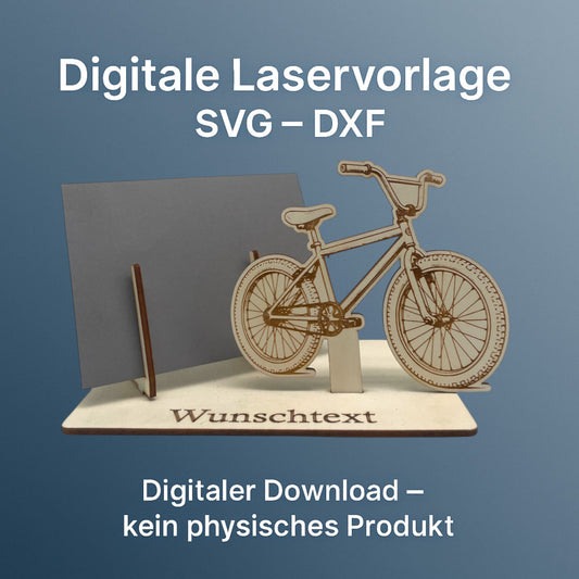 SVG DXF Laserdateien – BMX Rad – Vorlage für Laserschneider – Gutscheinverpackung