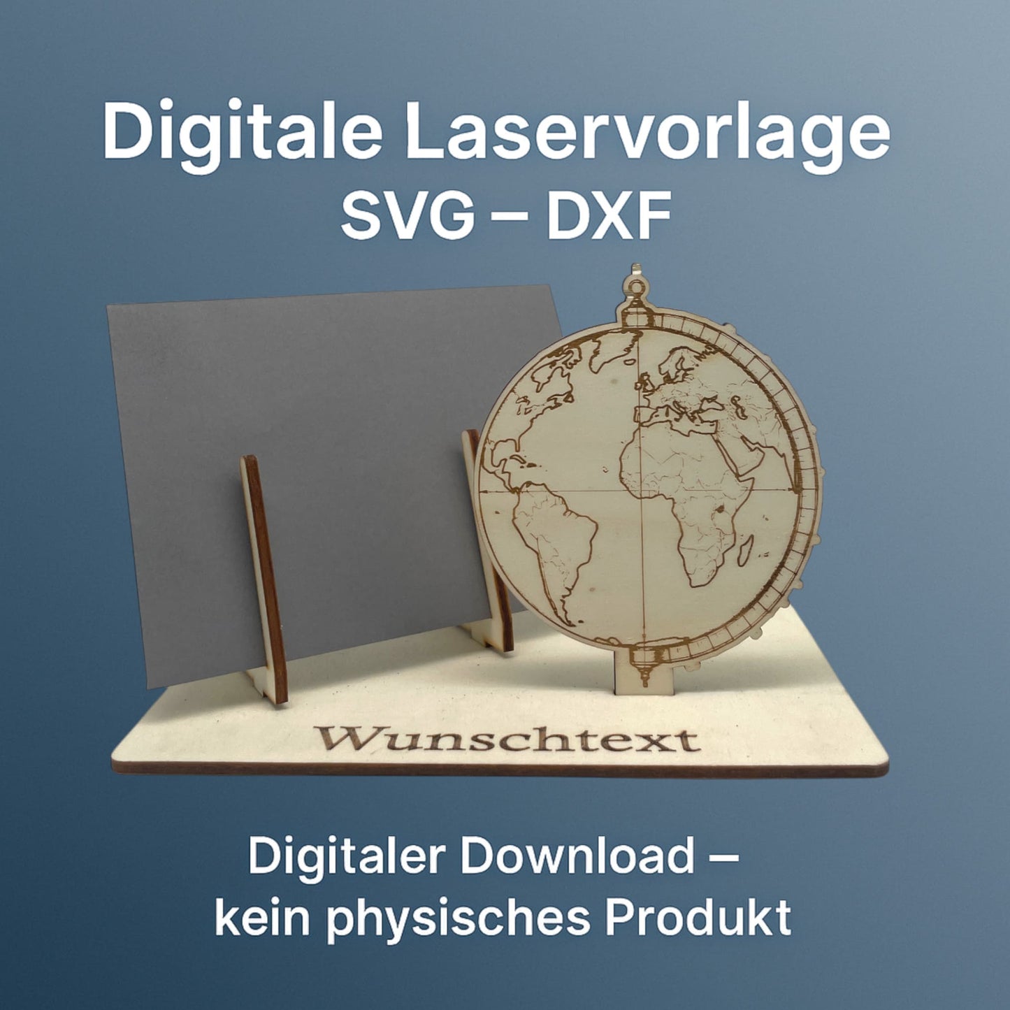 SVG DXF Laserdateien – Weltkugel – Vorlage für Laserschneider – Gutscheinverpackung