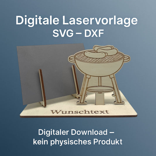 SVG DXF Laserdateien – Grill offen – Vorlage für Laserschneider – Gutscheinverpackung