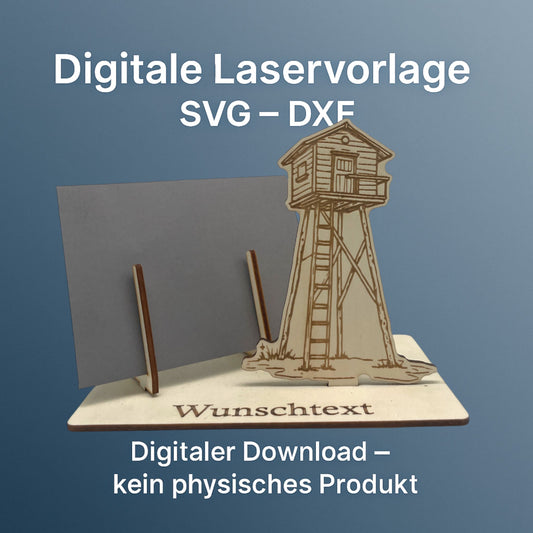 SVG DXF Laserdateien – Hochsitz – Vorlage für Laserschneider – Gutscheinverpackung