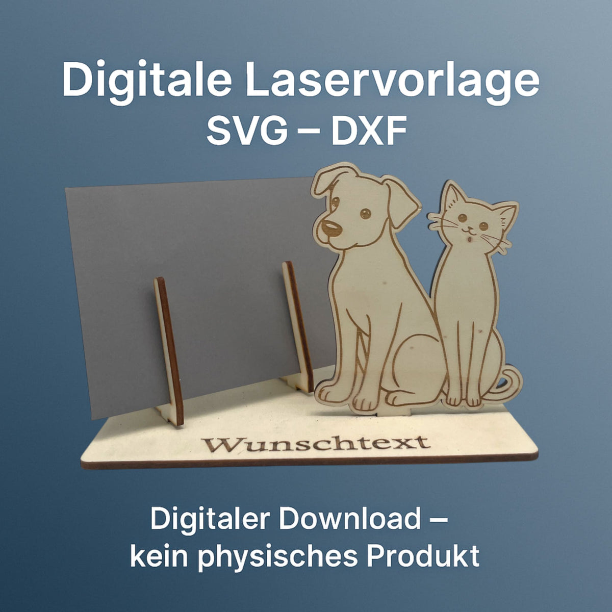 SVG DXF Laserdateien – Hund & Katze – Vorlage für Laserschneider – Gutscheinverpackung