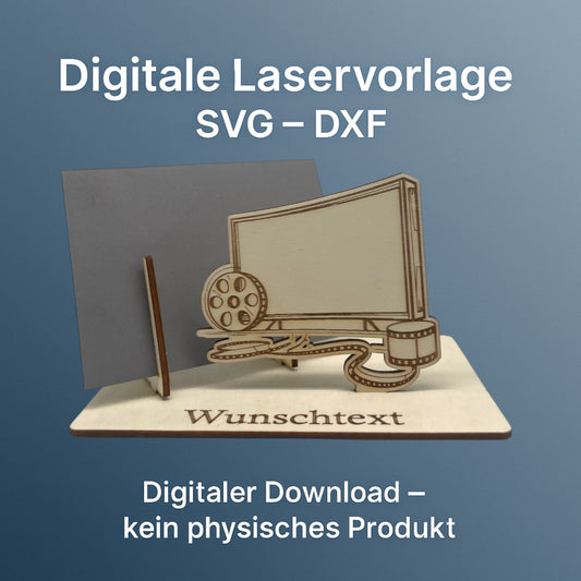 SVG DXF Laserdateien – Kinoleinwand – Vorlage für Laserschneider – Gutscheinverpackung