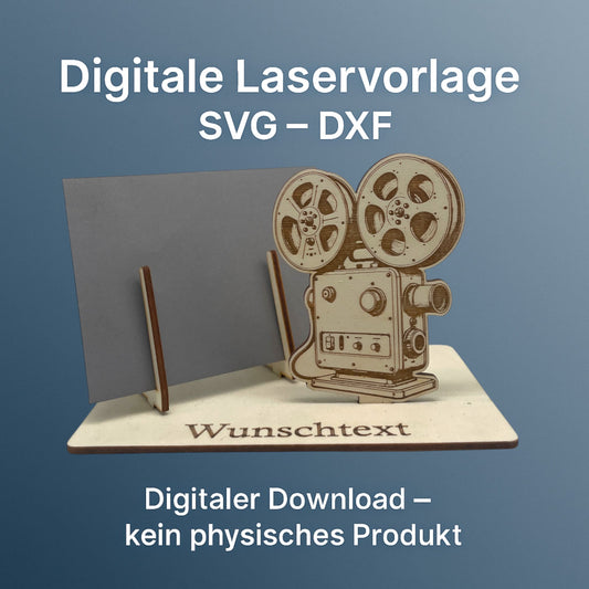 SVG DXF Laserdateien – Alter Projektor – Vorlage für Laserschneider – Gutscheinverpackung